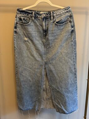 Hidden Jeans Peyton Denim Midi Skirt | Light Wash | Size Large